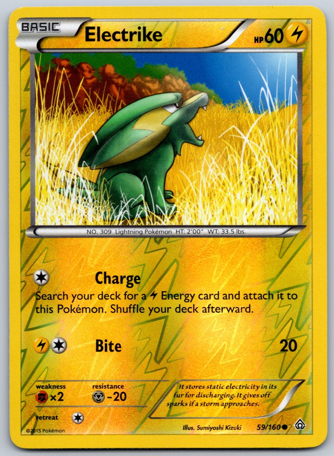 Electrike Reverse Holo Common XY - Primal Clash 59/160 NM