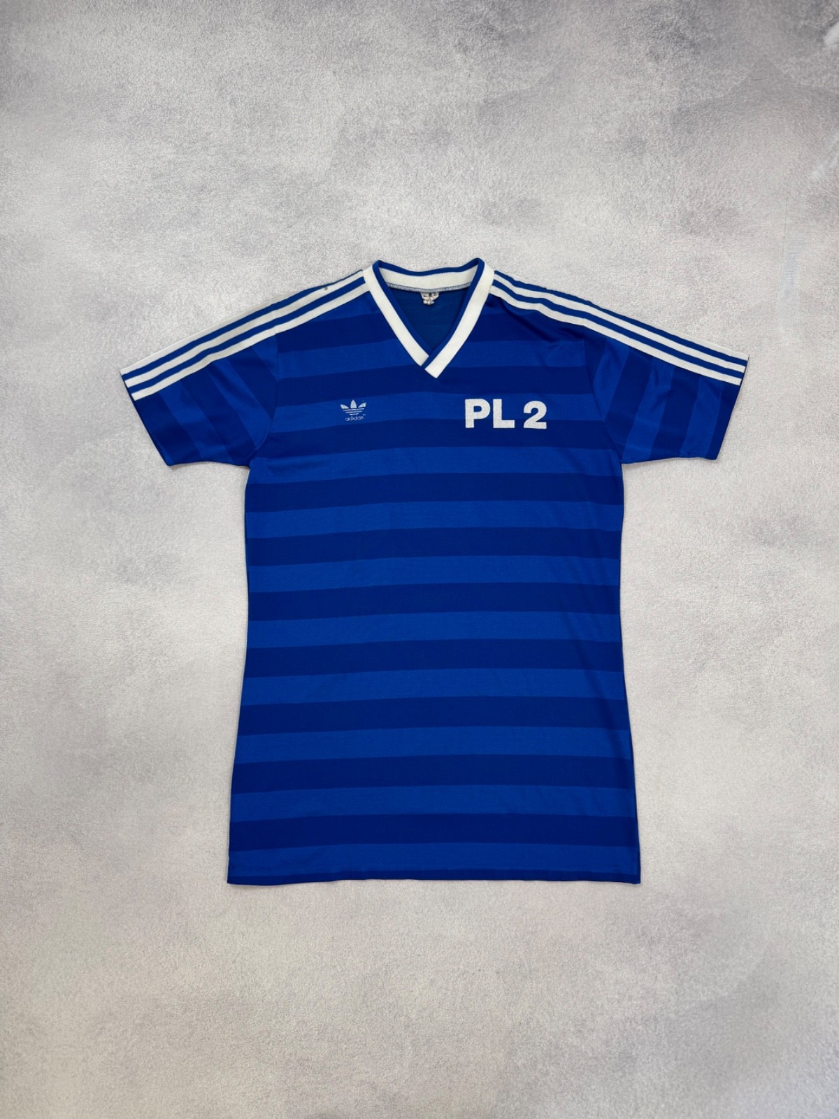 Adidas Vintage 80s West Germany Striped Mens Blue Football Soccer Jersey #15 L
