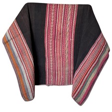 Manta Aguayo Lyme Boliviana Vintage - Tejido a Mano Andino con Cinta