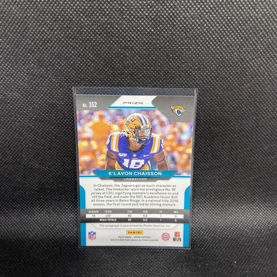 K'Lavon Chaisson Green Pulsar Autograph #352 2020 Panini Prizm Football Rookie - Image 2 of 2