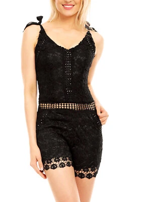 Women's über Alle Shorts Makramee Embroidery Gesäumt DIY 3370 Neu - Bild 1 von 3