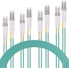 4 Packs OM3 LC to LC Fiber Patch Cable Multi-Mode Jumper Duplex 50/125μm LSZH 3M