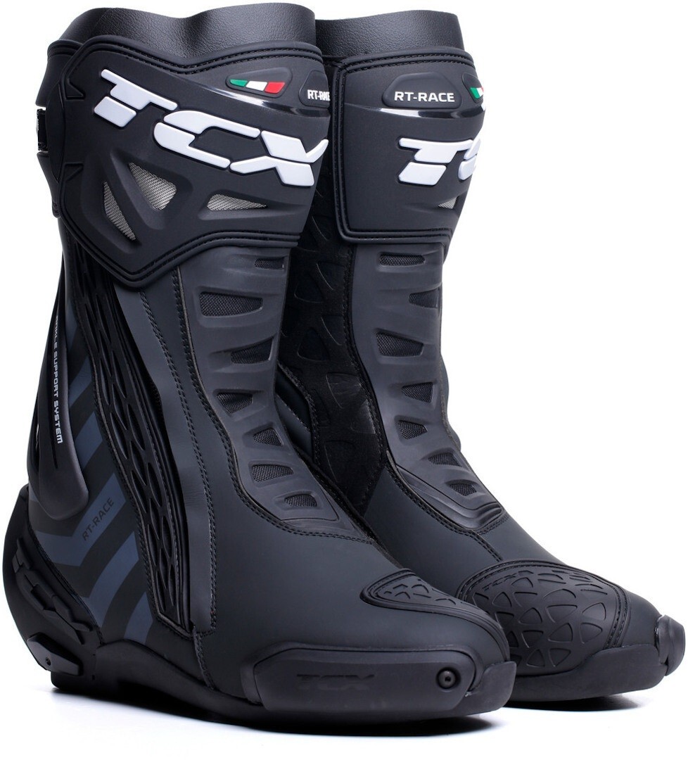 STIVALI BOOTS MOTO RACING TCX RT-RACE BLACK DARK GREY TCS TORSION CONTROL TG 41