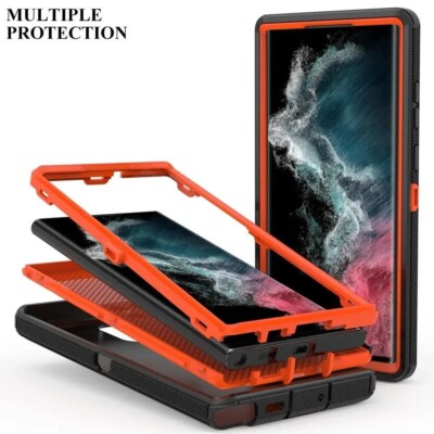 3 IN 1 Heavy Duty Armor Shockproof Case For Samsung Galaxy S22 S21 S23 S24 Ultra