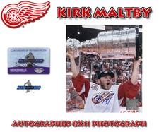 Kirk Maltby Signed Detroit Red Wings 8X10 PHOTO w/COA - 2002 Cup