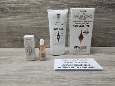 CHARLOTTE TILBURY RADIANCE RESURFACING FACIAL w/BONUS MAGIC SERUM SAMPLE (NWB)