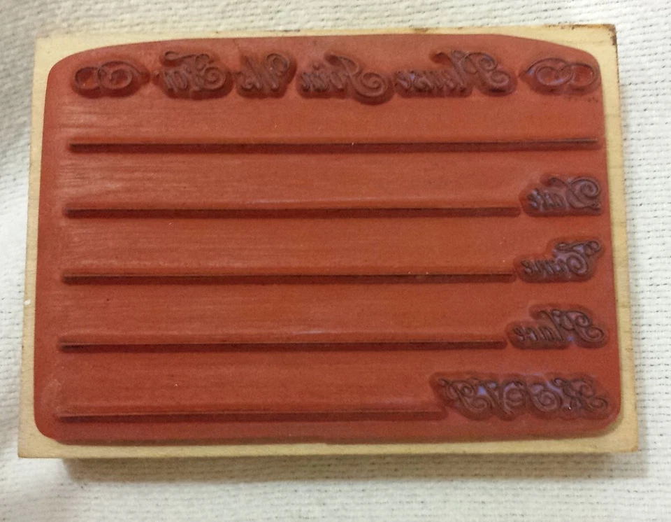 Carimbo de borracha Delafield 'Please Join Us For' convite de festa montagem em madeira K813 - Imagem 2 de 3