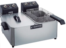 New 30lbs Electric Fryer Countertop Dual Double Basket Pot Dukers DCF15ED #8794