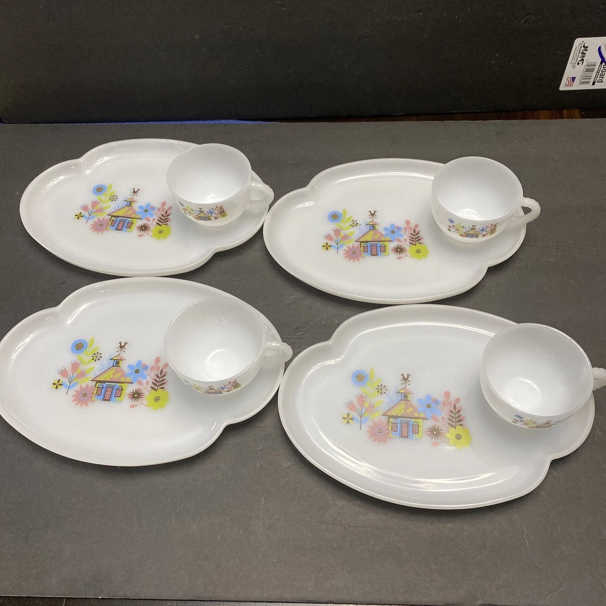 Milk glass top dinnerware set