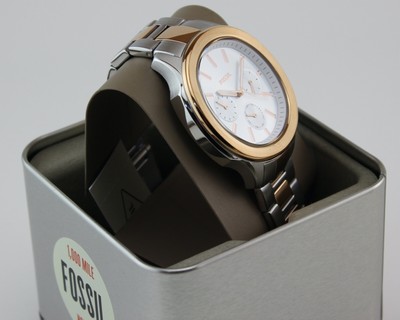Authentic Fossil Windfield Chronograph Rose Gold Silver BQ2591 