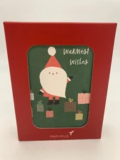 Papyrus SANTA CLAUS w/ Presents Holiday Cards - 20 Count New In Box - Sealed