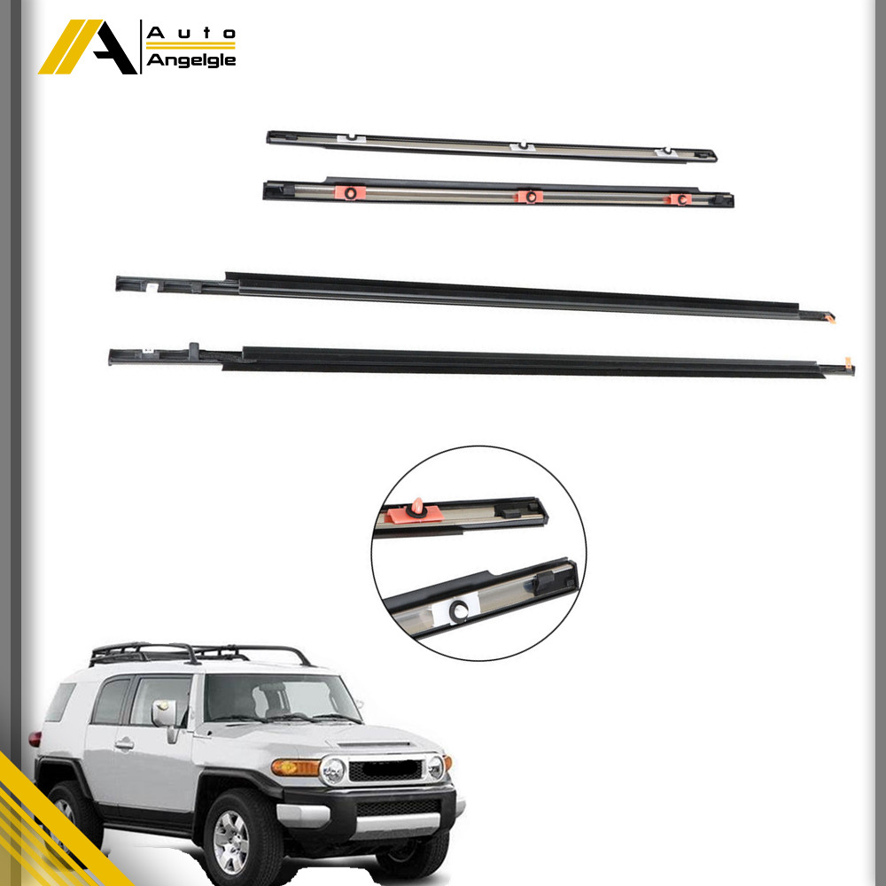 For 2007-2014 Toyota FJ Cruiser Door Belt Molding Weatherstrip FRONT & REAR SET