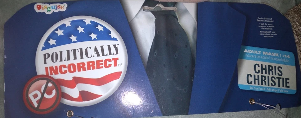 Máscara Governador Chris Christie Fantasia Fantasia Halloween Adulto Acessório - Imagem 3 de 4