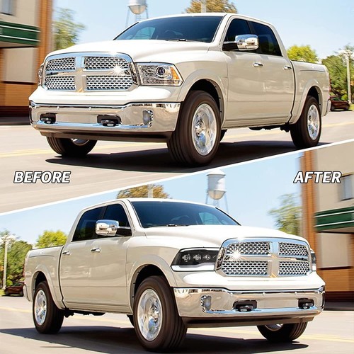 LED Projector Headlights+Tail Lights For 2009-18 RAM 1500/2500/3500 W/Animation - Picture 9 of 21