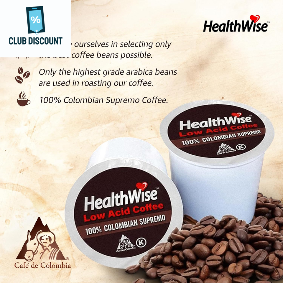 Healthwise Low Acid Coffee KCups Soothe Acid Reflux & Heartburn, Gentle on Se eBay