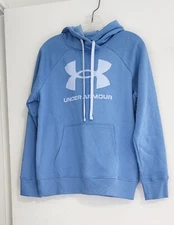 Under Armour Womens Rival Fleece Logo Hoodie River/Isotope Blue Sz MD - NWT