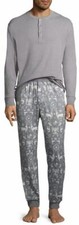 Men's North Pole Trading Company Deer 2 Piece Pajama Set, Grey, S