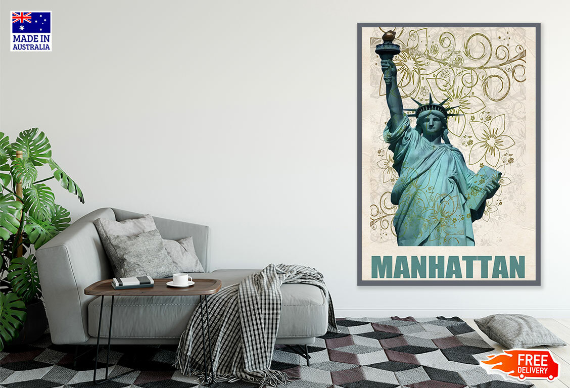 (Laminated) Statue Of Liberty in USA Design 91x61cm