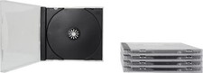  5 Empty Clear CD Jewel Boxes Cases Gray Black Trays Assembled 10.4MM CDBIS10DG
