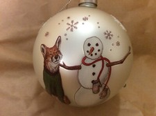 West Elm Rachel Kozlowski Dapper Animals Christmas Ornament Fox NEW Round Ball