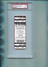 BOB KNIGHT 2/2/2008 Full Final Game Ticket Texas Tech v Oklahoma State PSA Auth