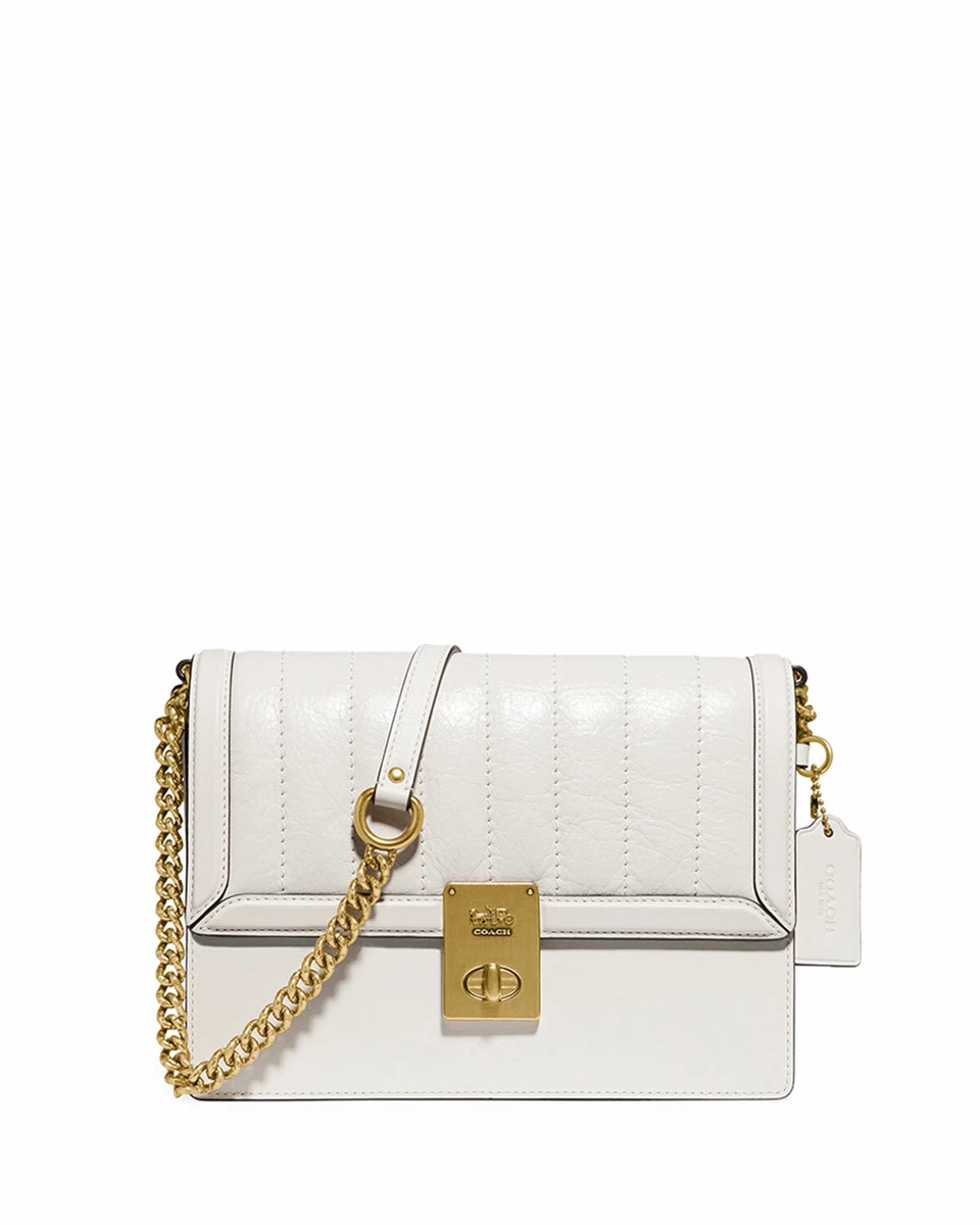 Coach Hutton With Quilting Brass Chalk Shoulder bag in Original