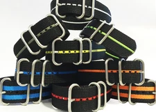 Panatime Ballistic Nylon Watch Strap w Stripe 