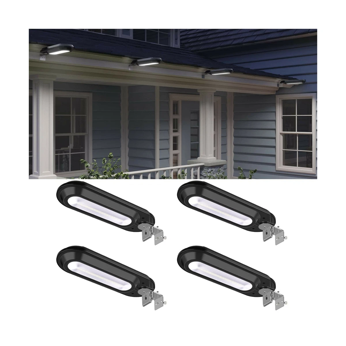 ROSHWEY Solar Gutter Lights, Bright Outdoor Solar Lights Backyard Fence Lamp  ... eBay