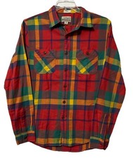 j crew midweight flannel Plaid Men  s Medium slim Fit Work Shirt Casual Outdoor