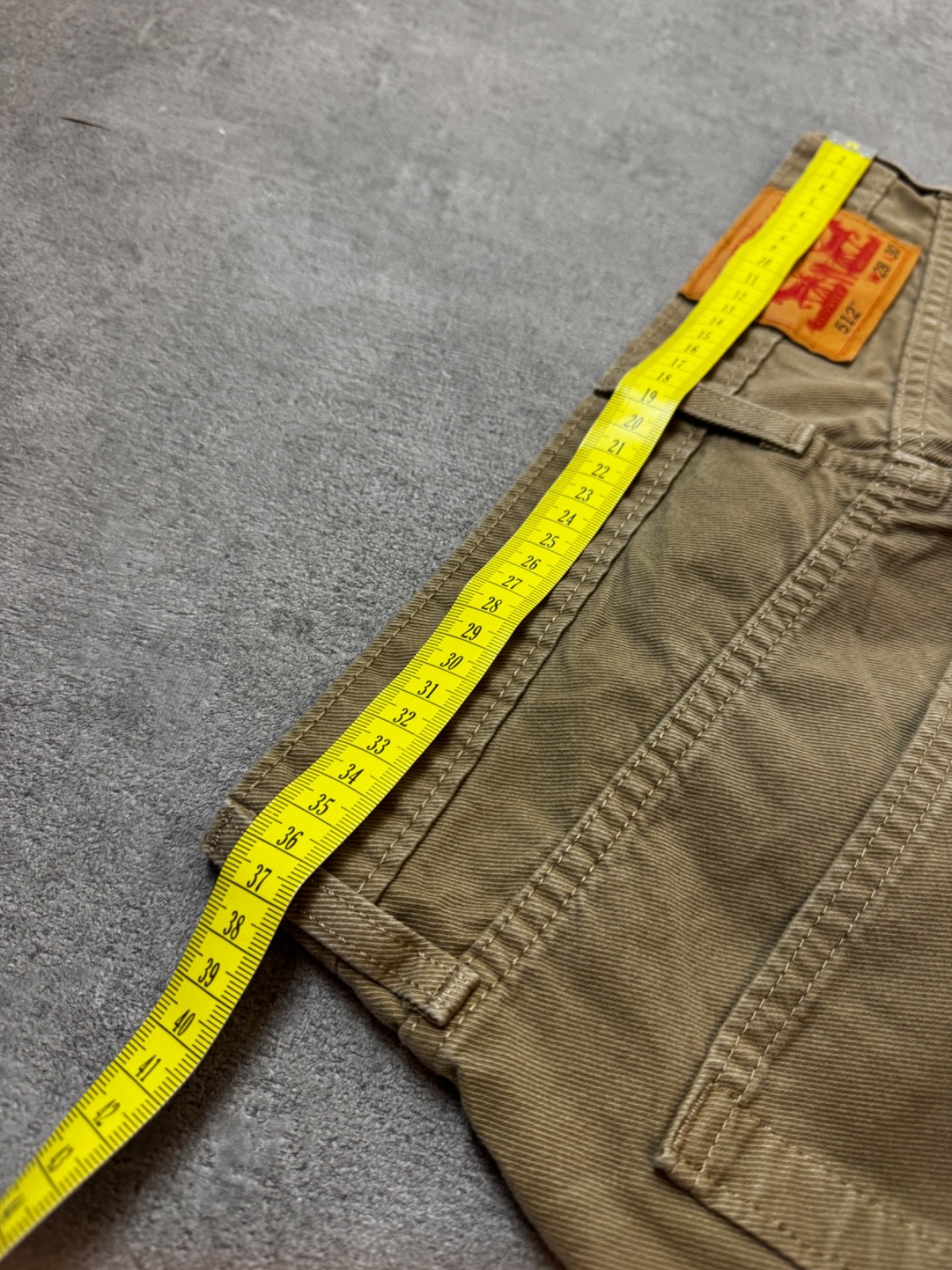 Levi's 512 Trousers Mens W28 L30 Beige Sand Slim Tapered Twill Jeans Pants Chino image 4