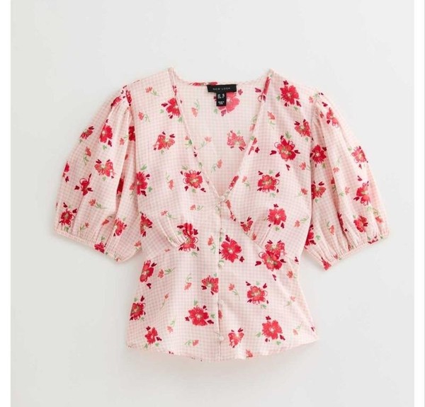 Women New Look Shirt Red Polyester S