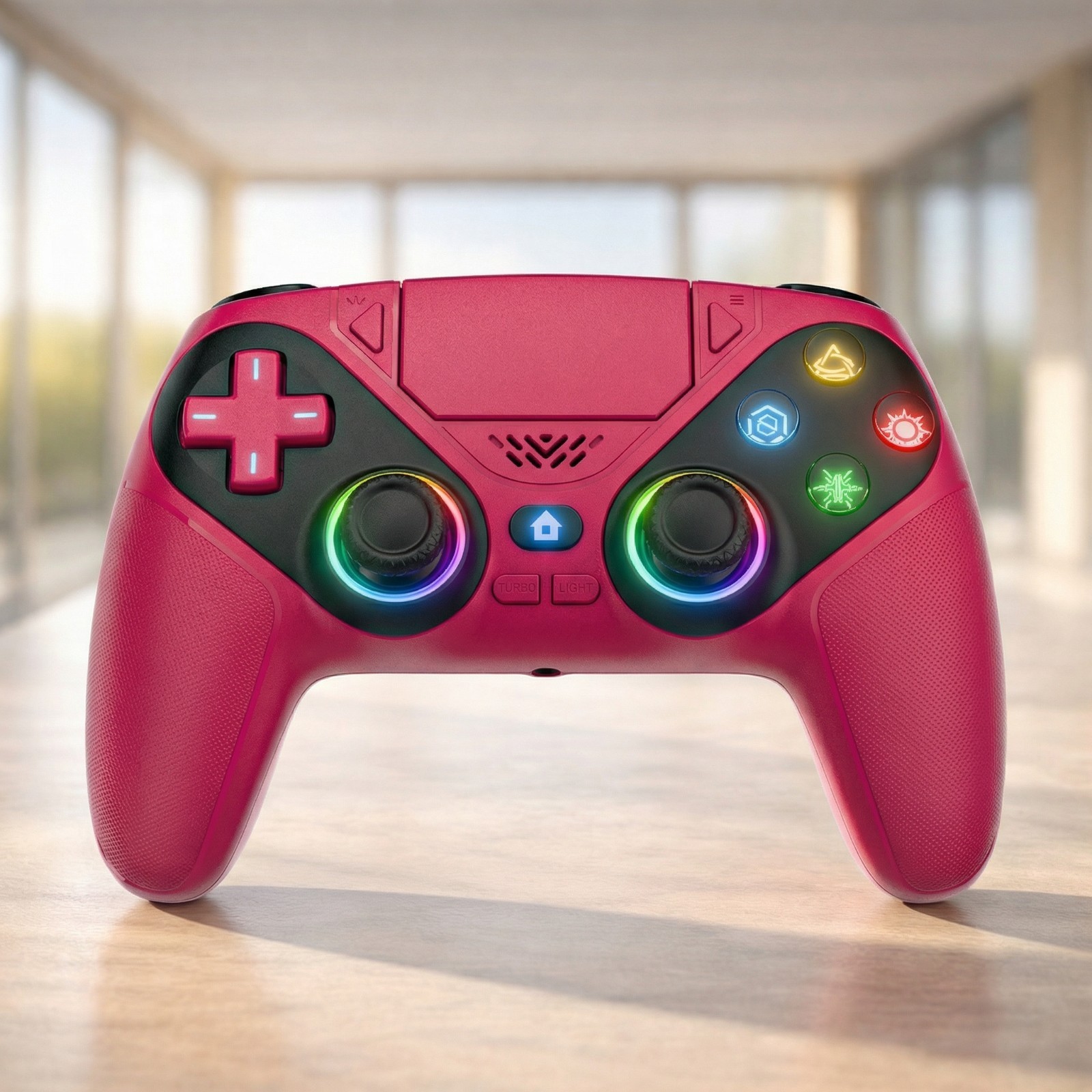 Manette sans fil pour PC et PS5 rouge avec palettes arrière de jeu