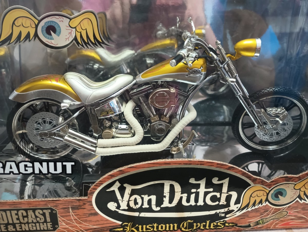 2004 Jada Toys Von Dutch Kustom Cycles Gold Dragnut Motorcycle 1
