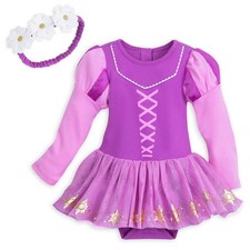 Disney Store Rapunzel Baby Bodysuit Costume Tangled Halloween Dress Up Headband