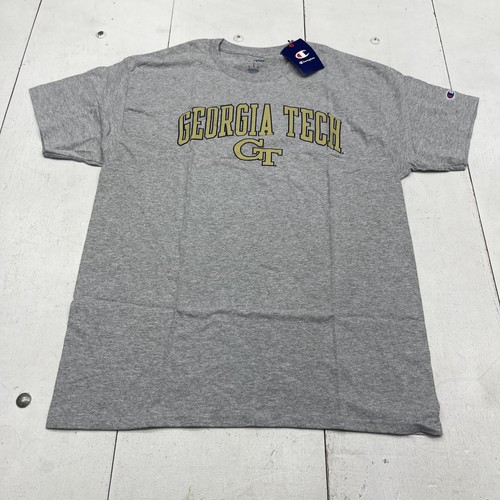 Georgia Tech Yellow Jackets Shirt Mens Large Gray NCAA Football Champion Tee