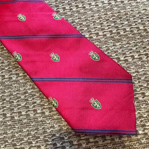 Polo Ralph Lauren Silk Tie Red Blue Repp Stripes Lion Crest 3.5x58 Preppy Vtg - Picture 4 of 7