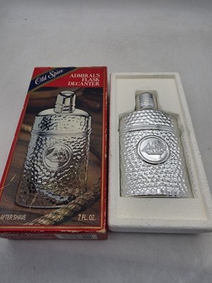 1988 Old Spice After Shave Admiral's Glass Flask Decanter Vintage 7 Fl. Oz FULL