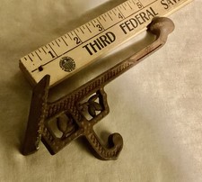 Victorian Cast Iron DOUBLE Wall Or Coat Hook BOTANICAL