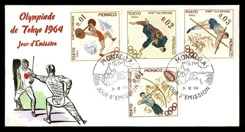 Mayfairstamps Monaco 1964 Japan Tokyo Olympics combination First Day Cover aaw_6