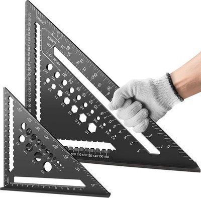 Zimmermannswinkel Set, 2PCS Multifunktional Anschlagwinkel, 18Cm+30Cm, Aluminium