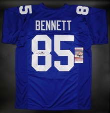 Martellus Bennett Signed Autograph New York Giants Blue Football Jersey JSA COA