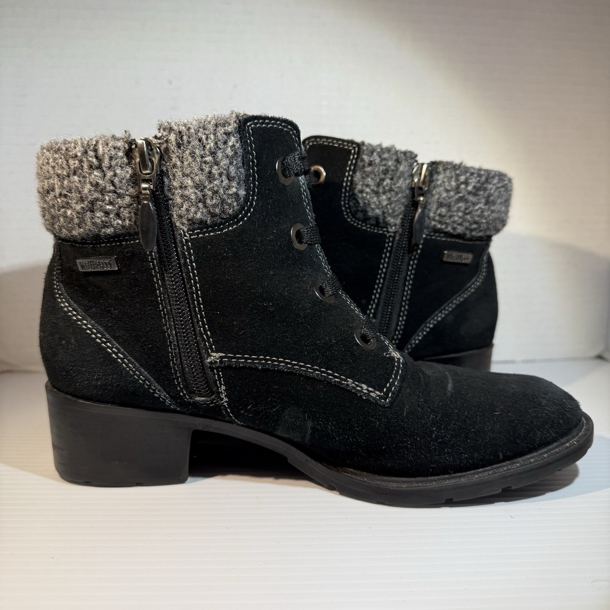 Sporto Kelly Boots Zip Up Lace Winter Ankle Booties Black Suede Women’s Sz 6.5M View 2
