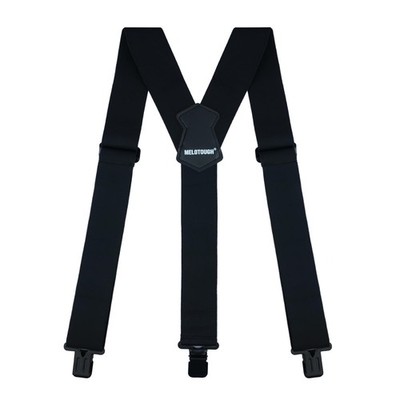 MELOTOUGH Black Y Back Suspenders for Men, 2 Inch Wide, Heavy Duty Clips, Wor...