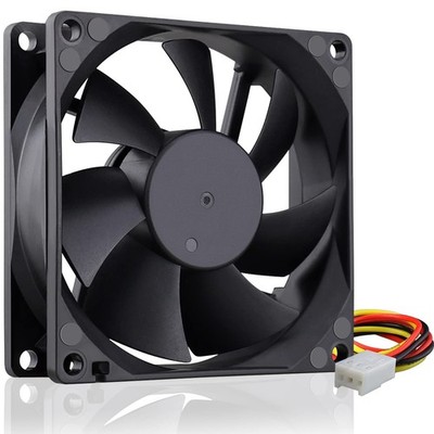 GDSTIME 80mm 8cm CPU Fan, x 25mm Brushless DC 12V 3PIN 80x25mm 