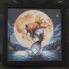Pokemon Diamond Painting Art - Magikarp with 11.5" x 11.5" Black Frame