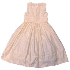 Girls Ivory Satin Flower Dress Special Occasion Wedding Flower Girl Party Dress6