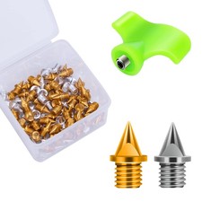 100 PCS 1/4in Steel Track Shoe Spikes Replacements with Spike Wrench Sports