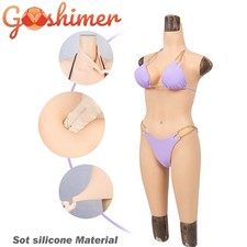C-E Cup Silicone BodySuit Breast Forms Fake Vagina Hip Shaping Female Body Suit