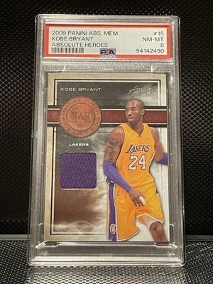 2009 Panini Absolute Heroes Materials Kobe Bryant #15 Lakers /100 PSA 8