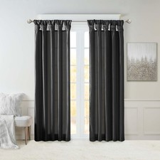 Madison Park Emilia Faux Silk Single Curtain with Privacy Lining, DIY Twist Tab